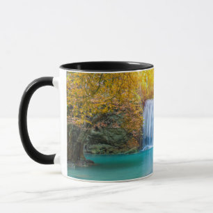 Gushing Waterfall Turquoise Water Golden Fall Day Mug