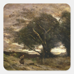 Gust of Wind, 1866 Square Sticker