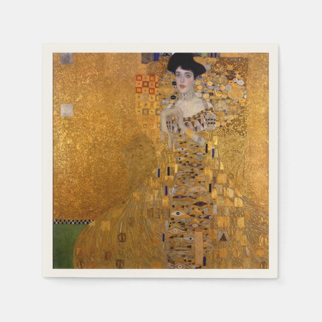 Gustav Klimt,Adele,Art nouveau,deco,gold,paintings Napkin (Front)