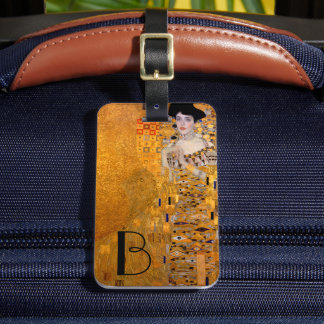 Gustav Klimt Adele Portrait Monogrammed Luggage Tag