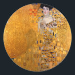 Gustav Klimt "Adele" Vintage Classic Round Sticker<br><div class="desc">This popular Klimt painting is entitled "Adele Bloch-Bauer's Portrait" and was painted in 1907. Gustav Klimt (July 14, 1862 – February 6, 1918) was an Austrian symbolist painter and one of the most prominent members of the Vienna Secession movement. Klimt is noted for his paintings, murals, sketches, and other objets...</div>