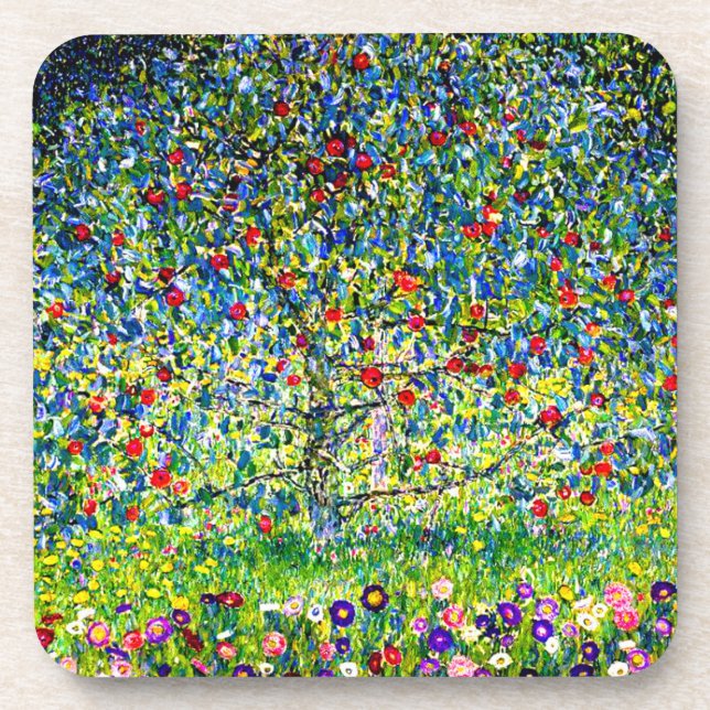 Gustav Klimt Apple Tree Coaster (Front)