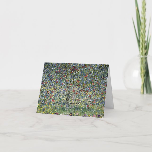 Gustav Klimt Apple Tree Note Card (Front)
