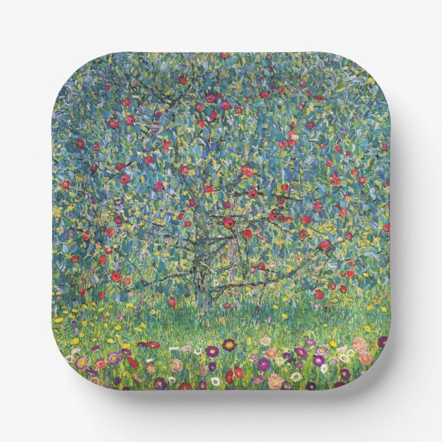 Gustav Klimt - Apple Tree Paper Plate (Front)