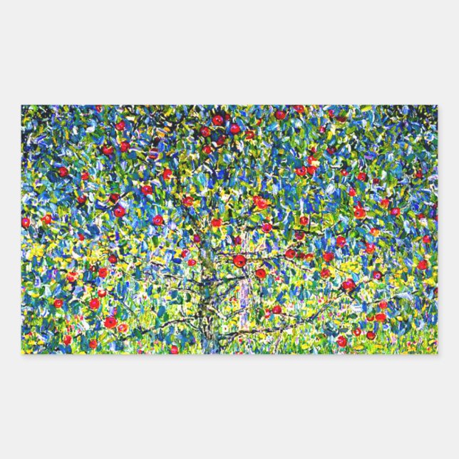 Gustav Klimt Apple Tree Rectangular Sticker (Front)
