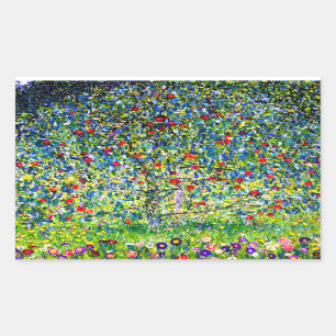 Gustav Klimt Apple Tree Rectangular Sticker