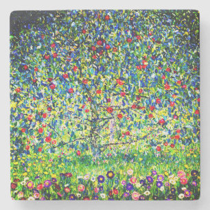 Gustav Klimt Apple Tree Stone Coaster