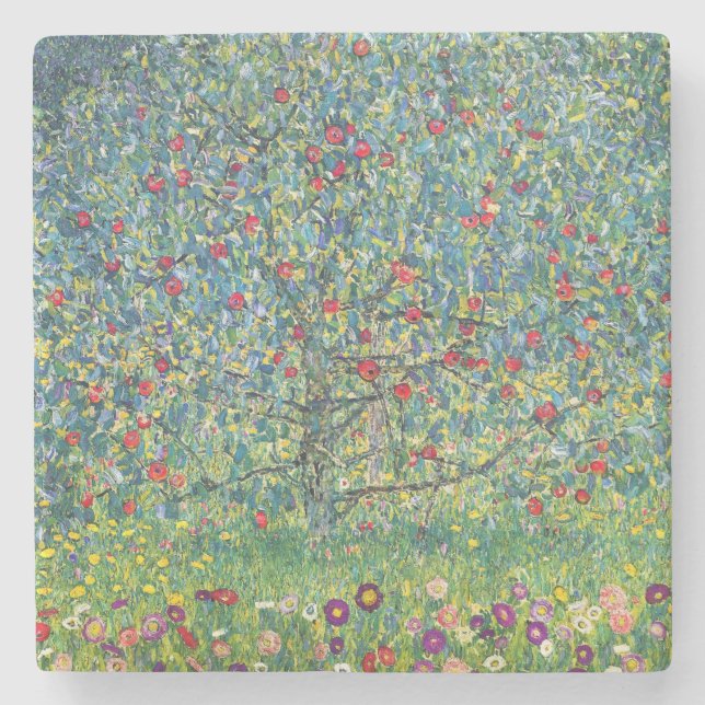 Gustav Klimt - Apple Tree Stone Coaster (Front)