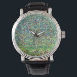 Gustav Klimt: Apple Tree Watch<br><div class="desc">A beautiful classic watch featuring a colourful apple tree,  painted by the Austrian symbolist painter Gustav Klimt.</div>