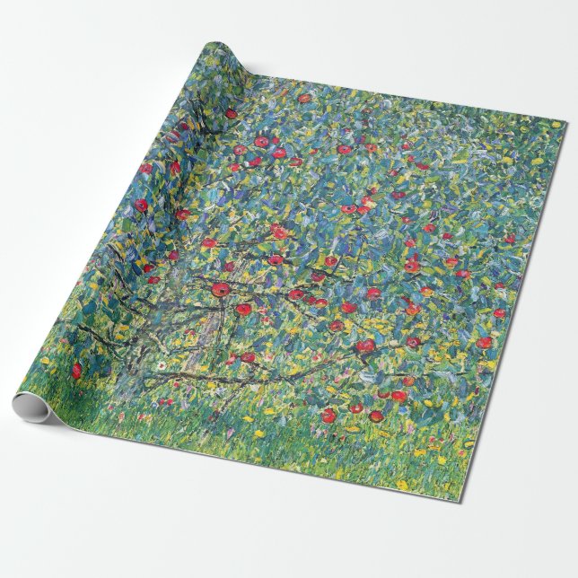 Gustav Klimt - Apple Tree Wrapping Paper (Unrolled)
