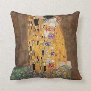 Gustav Klimt art cushion. The Kiss Cushion