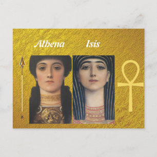 Gustav Klimt-Athena & Aegis   retro goddess Postcard