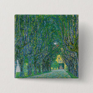Gustav Klimt - Avenue in the Park Schloss Kammer 15 Cm Square Badge