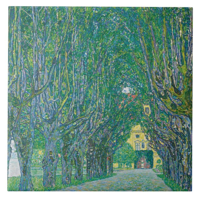 Gustav Klimt: Avenue of Schloss Kammer Park Ceramic Tile (Front)