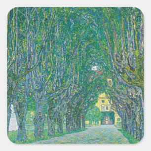 Gustav Klimt: Avenue of Schloss Kammer Park Square Sticker