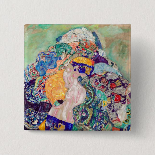 Gustav Klimt - Baby / Cradle 15 Cm Square Badge (Front)