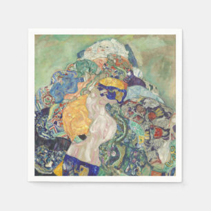 Gustav Klimt Baby in Cradle Colourful Art Napkin