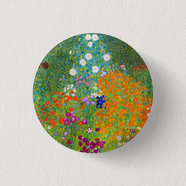 Gustav Klimt Bauerngarten Flower Garden Fine Art 3 Cm Round Badge (Front)