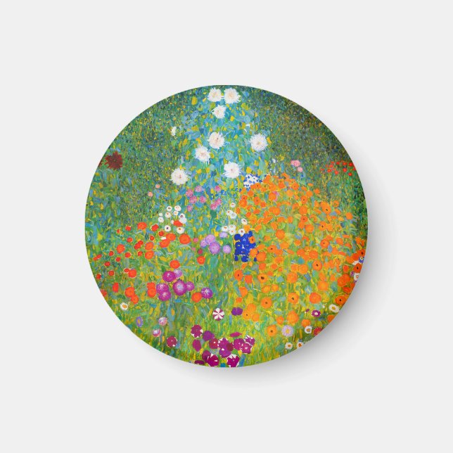 Gustav Klimt Bauerngarten Flower Garden Fine Art Magnet (Front)