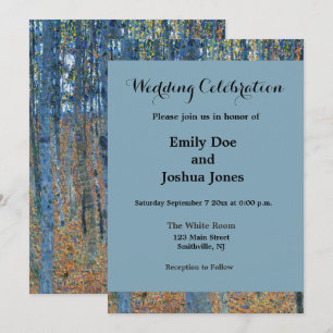 Gustav Klimt Beech Forest Vintage Fine Art Invitation