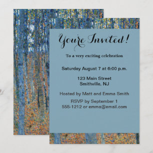 Gustav Klimt Beech Forest Vintage Fine Art Invitation