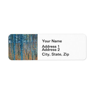 Gustav Klimt Beech Forest Vintage Fine Art Return Address Label