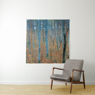 Gustav Klimt Beech Forest Vintage Fine Art Tapestry