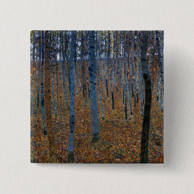 Gustav Klimt - Beech Grove I 15 Cm Square Badge (Front)