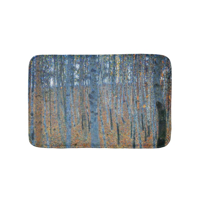 Gustav Klimt Beech Tree Forest Grove Bath Mat (Front)