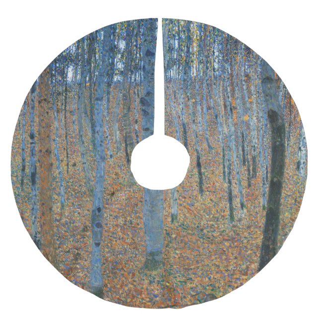 Gustav Klimt Beech Tree Forest Grove Brushed Polyester Tree Skirt (Front)