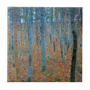 Gustav Klimt Beech Tree Forest Grove Ceramic Tile