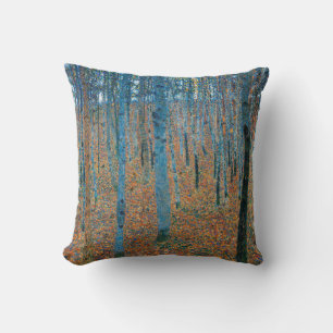 Gustav Klimt Beech Tree Forest Grove Cushion