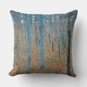 Gustav Klimt Beech Tree Forest Grove Cushion