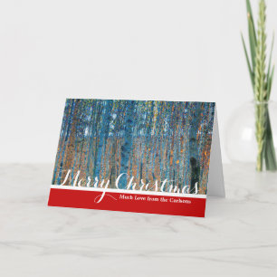 Gustav Klimt Beech Tree Forest Grove Holiday Card