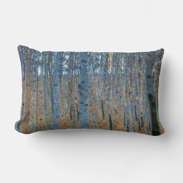 Gustav Klimt Beech Tree Forest Grove Lumbar Cushion (Front)