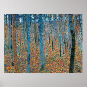 Gustav Klimt Beech Tree Forest Grove Poster