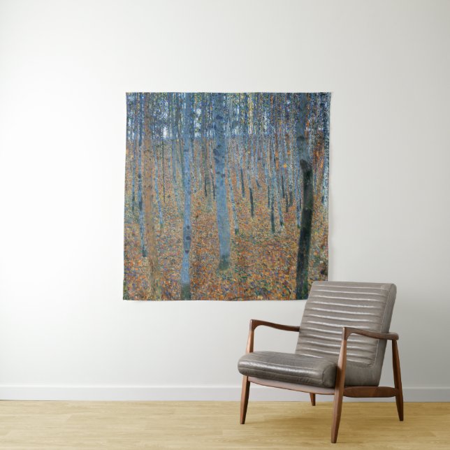 Gustav Klimt Beech Tree Forest Grove Tapestry (In Situ)