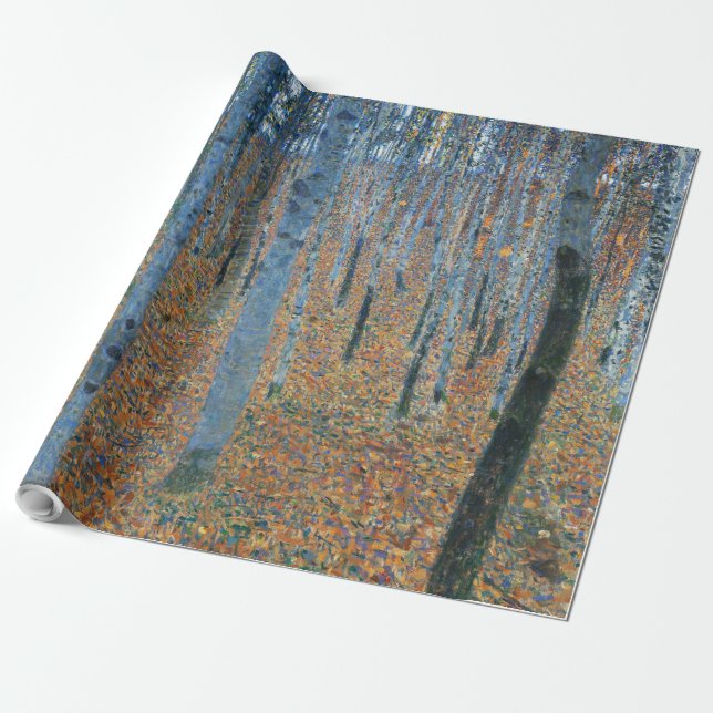 Gustav Klimt Beech Tree Forest Grove Wrapping Paper (Unrolled)