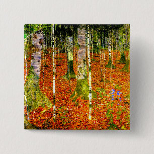 Gustav Klimt Birch Trees 15 Cm Square Badge