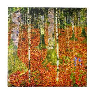 Gustav Klimt Birch Trees Ceramic Tile