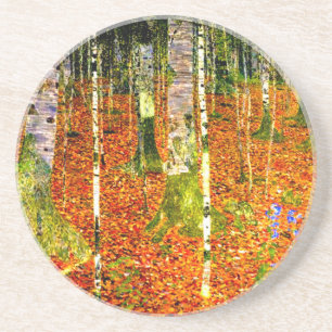 Gustav Klimt Birch Trees Coaster