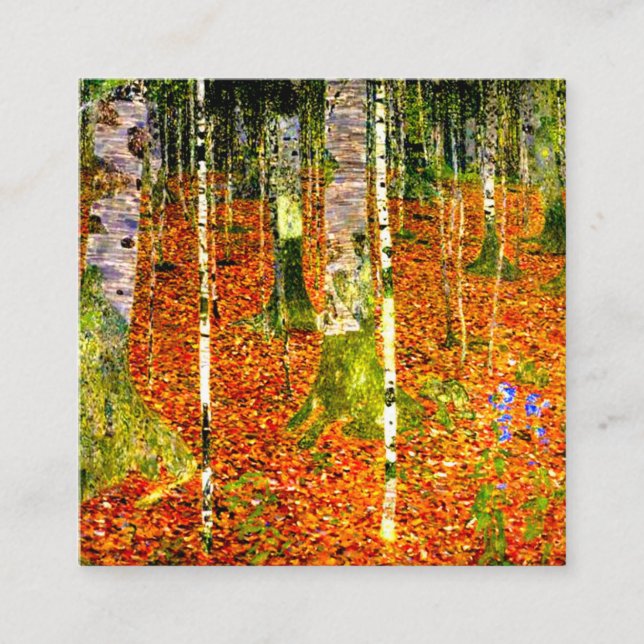 Gustav Klimt Birch Trees Enclosure Card (Front)