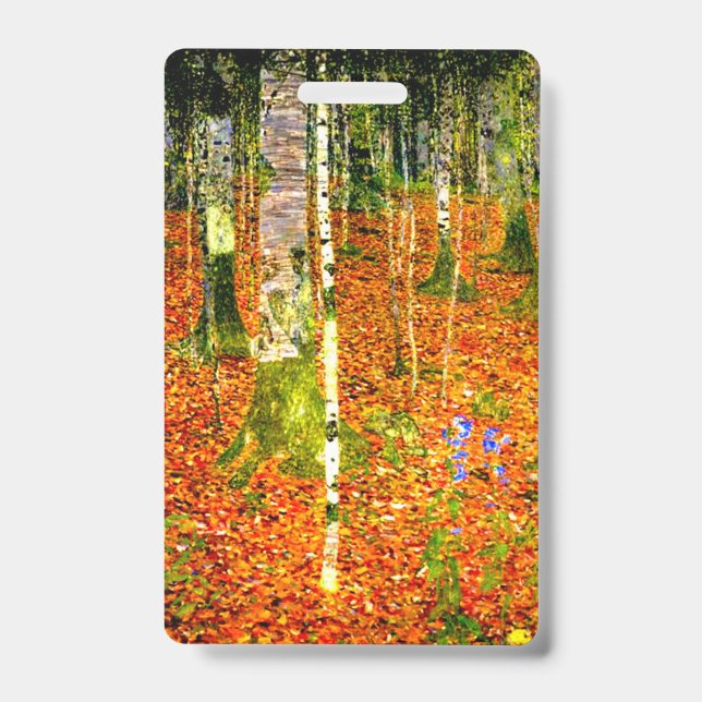 Gustav Klimt Birch Trees ID Badge (Front)