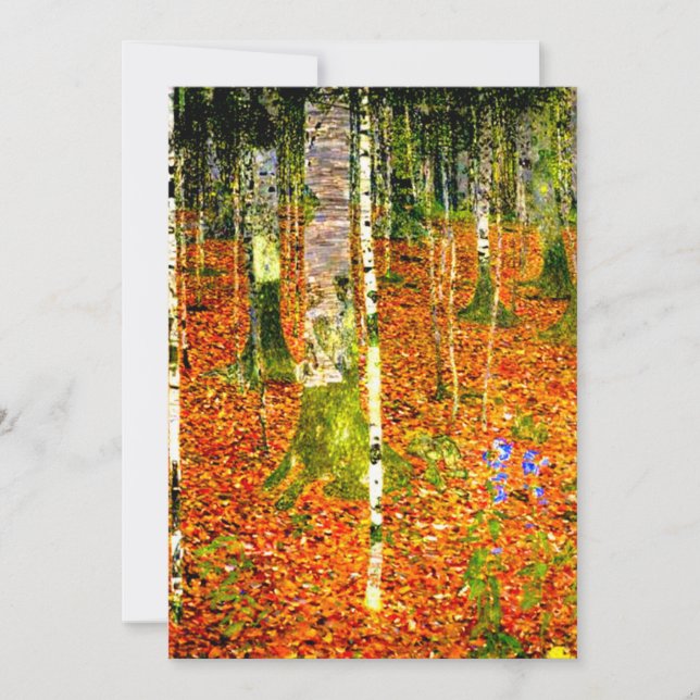 Gustav Klimt Birch Trees Invitation (Front)