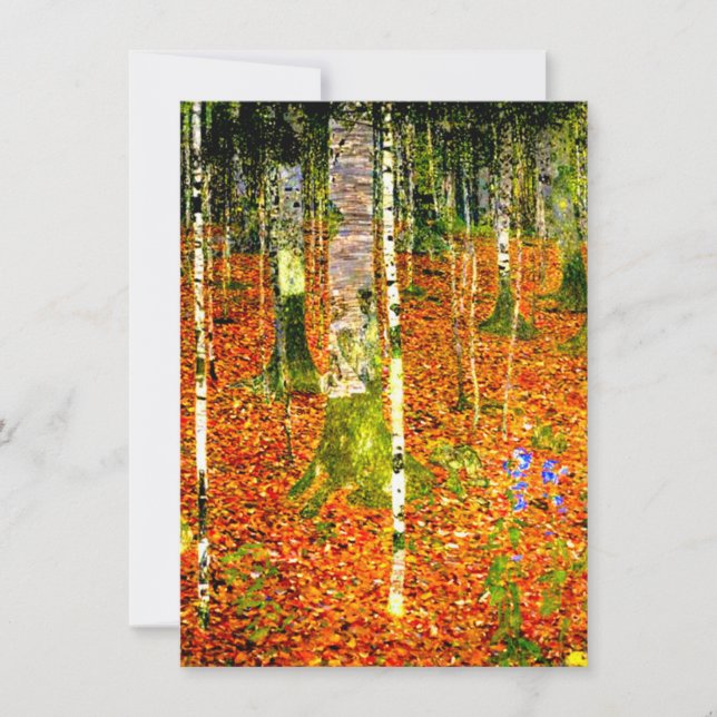 Gustav Klimt Birch Trees Invitation (Front)