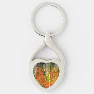 Gustav Klimt Birch Trees Key Ring