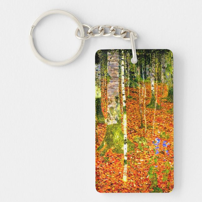 Gustav Klimt Birch Trees Key Ring (Front)