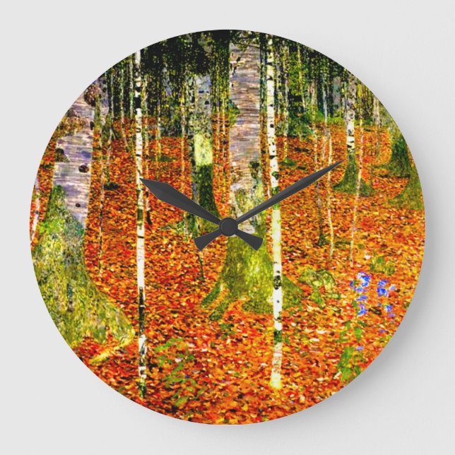 Gustav Klimt Birch Trees Large Clock (Front)