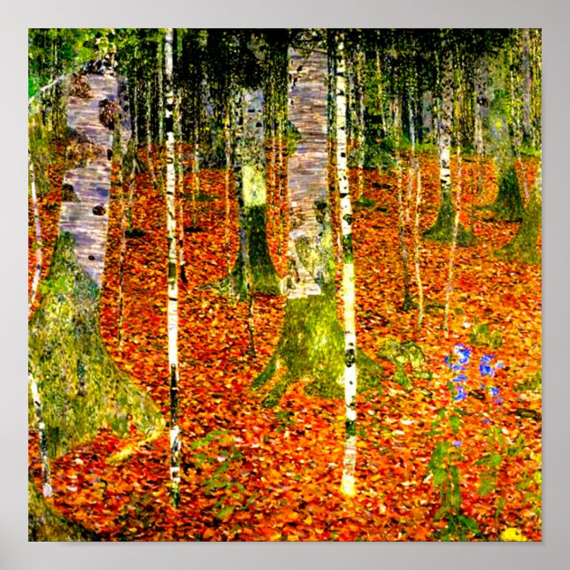 Gustav Klimt Birch Trees Poster (Front)
