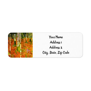 Gustav Klimt Birch Trees Return Address Label
